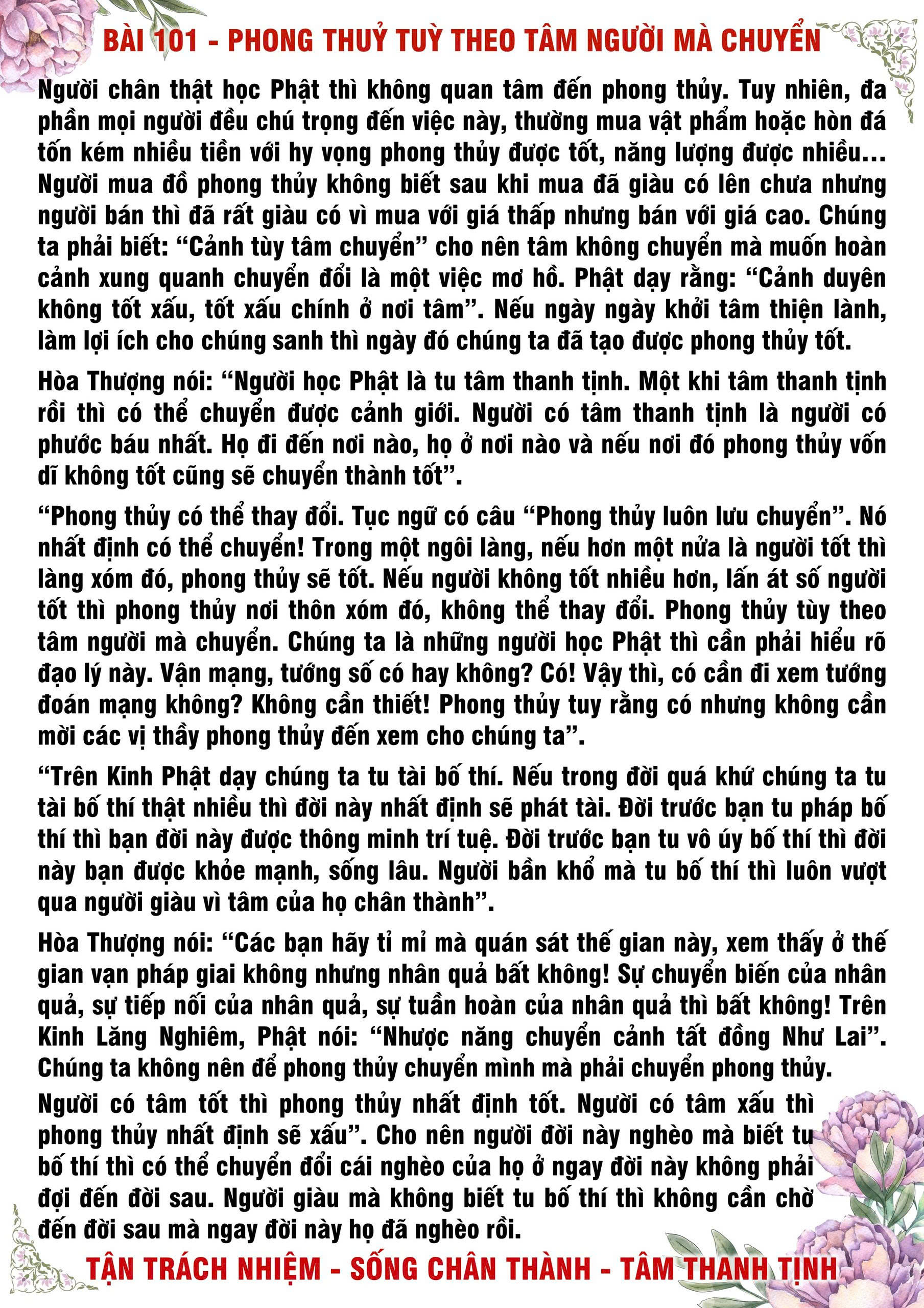 101 · PHTT - Phong Thủy Tùy Theo Tâm Người Mà Chuyển - 101